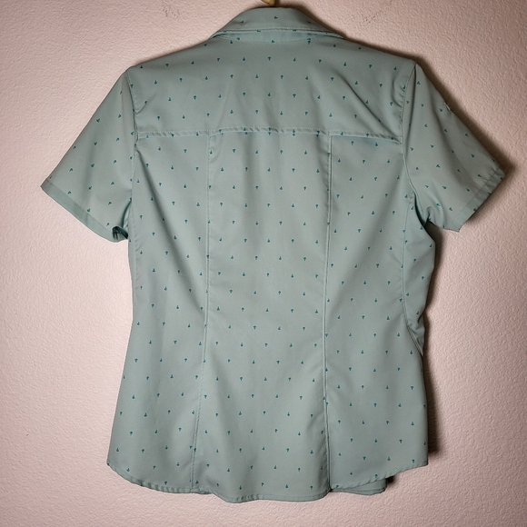 REI Sahara Short Sleeve Shirt light green w Anchors size Medium - Picture 2 of 11